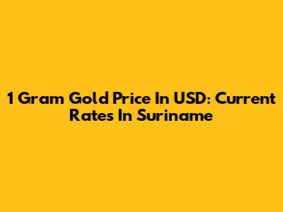 1 Gram Gold Price In USD: Current Rates In Suriname