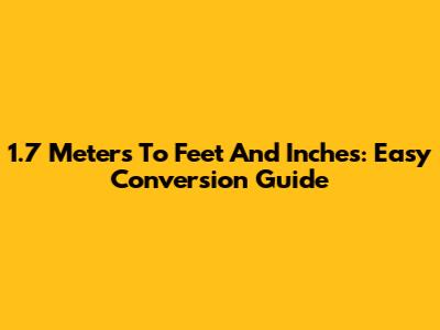 1.7 Meters To Feet And Inches: Easy Conversion Guide