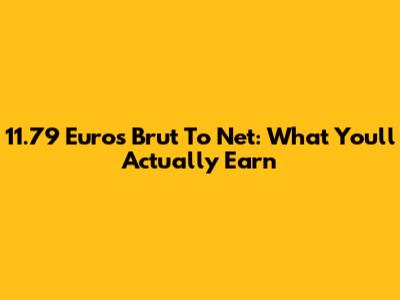 11.79 Euros Brut To Net: What You'll Actually Earn