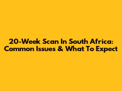 20-Week Scan In South Africa: Common Issues & What To Expect
