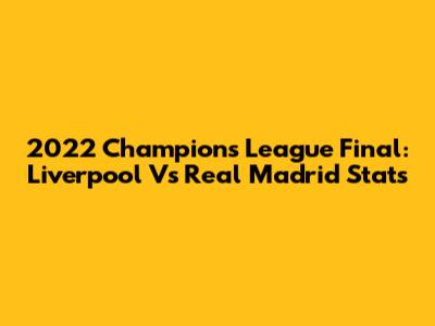 2022 Champions League Final: Liverpool Vs Real Madrid Stats