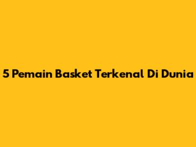 5 Pemain Basket Terkenal Di Dunia