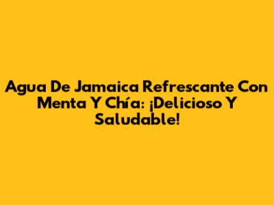 Agua De Jamaica Refrescante Con Menta Y Chía: ¡Delicioso Y Saludable!