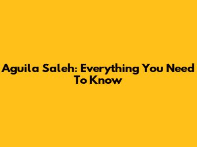 Aguila Saleh: Everything You Need To Know