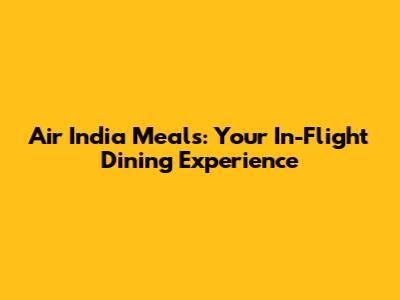 Air India Meals: Your In-Flight Dining Experience