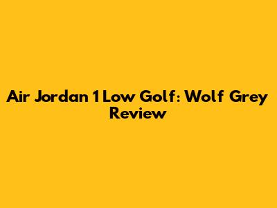 Air Jordan 1 Low Golf: Wolf Grey Review