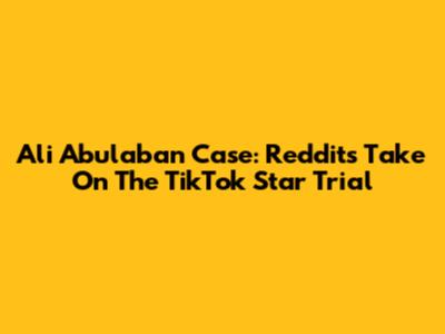 Ali Abulaban Case: Reddit's Take On The TikTok Star Trial