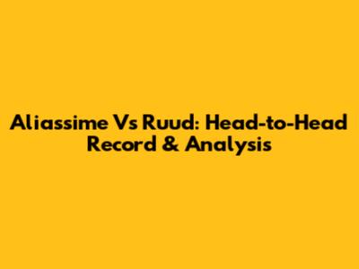 Aliassime Vs Ruud: Head-to-Head Record & Analysis