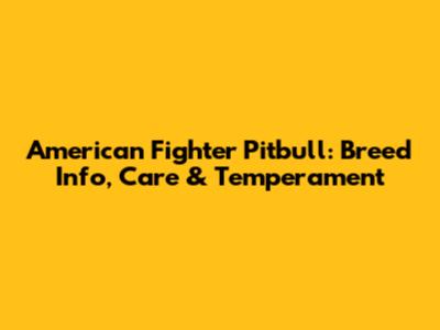 American Fighter Pitbull: Breed Info, Care & Temperament