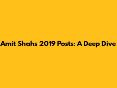 Amit Shah's 2019 Posts: A Deep Dive