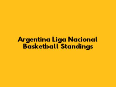 Argentina Liga Nacional Basketball Standings