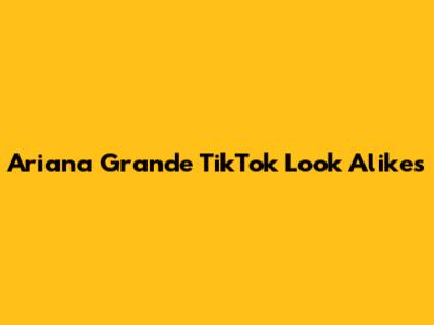 Ariana Grande TikTok Look Alikes