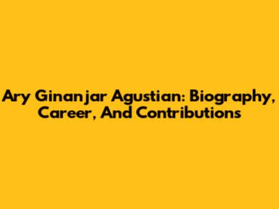 Ary Ginanjar Agustian: Biography, Career, And Contributions
