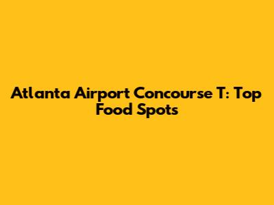 Atlanta Airport Concourse T: Top Food Spots