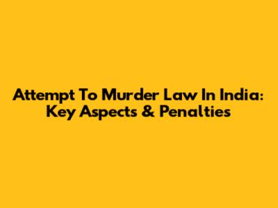 Attempt To Murder Law In India: Key Aspects & Penalties