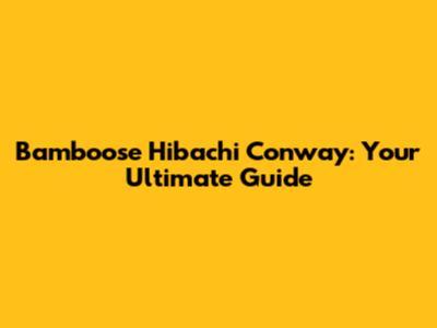 Bamboose Hibachi Conway: Your Ultimate Guide
