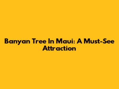 Banyan Tree In Maui: A Must-See Attraction