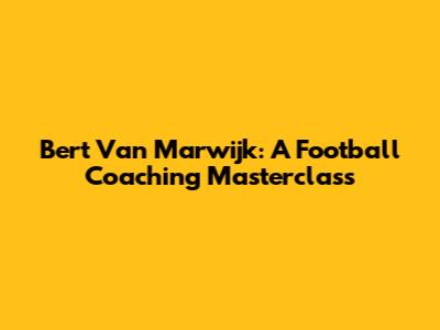 Bert Van Marwijk: A Football Coaching Masterclass
