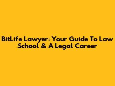 BitLife Lawyer: Your Guide To Law School & A Legal Career