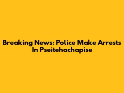 Breaking News: Police Make Arrests In Pseitehachapise