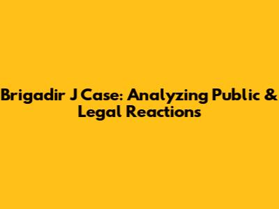 Brigadir J Case: Analyzing Public & Legal Reactions