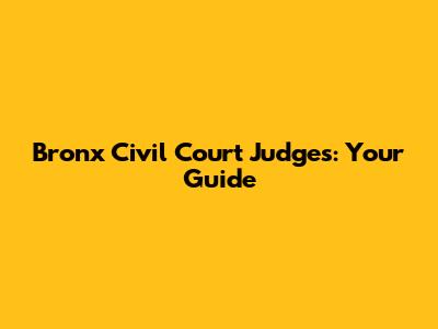 Bronx Civil Court Judges: Your Guide