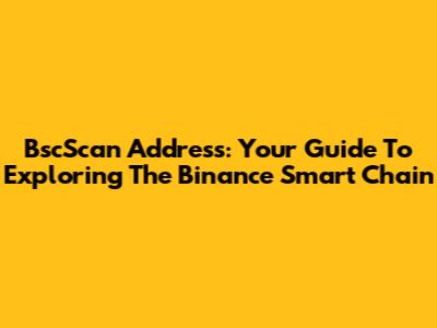 BscScan Address: Your Guide To Exploring The Binance Smart Chain