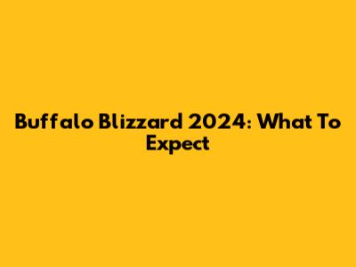 Buffalo Blizzard 2024: What To Expect