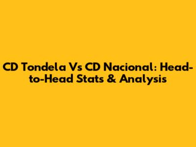 CD Tondela Vs CD Nacional: Head-to-Head Stats & Analysis