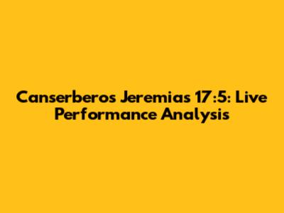Canserbero's Jeremias 17:5: Live Performance Analysis