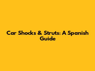 Car Shocks & Struts: A Spanish Guide