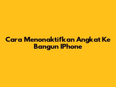 Cara Menonaktifkan Angkat Ke Bangun IPhone