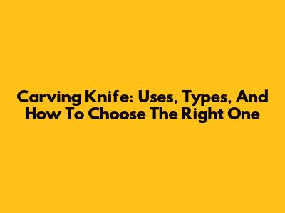Carving Knife: Uses, Types, And How To Choose The Right One