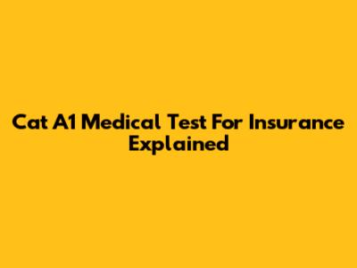 Cat A1 Medical Test For Insurance Explained