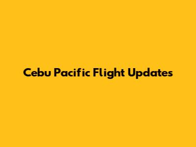 Cebu Pacific Flight Updates