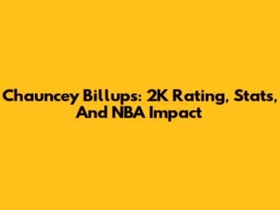 Chauncey Billups: 2K Rating, Stats, And NBA Impact