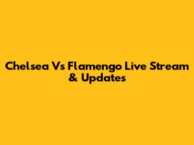 Chelsea Vs Flamengo Live Stream & Updates