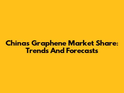 China's Graphene Market Share: Trends And Forecasts