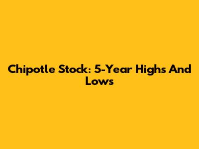 Chipotle Stock: 5-Year Highs And Lows
