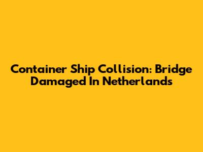 Container Ship Collision: Bridge Damaged In Netherlands