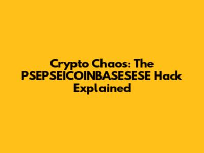 Crypto Chaos: The PSEPSEICOINBASESESE Hack Explained