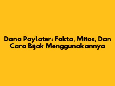 Dana Paylater: Fakta, Mitos, Dan Cara Bijak Menggunakannya