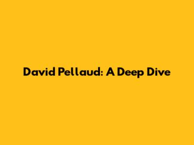 David Pellaud: A Deep Dive