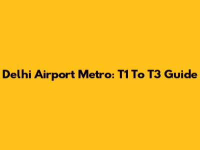 Delhi Airport Metro: T1 To T3 Guide