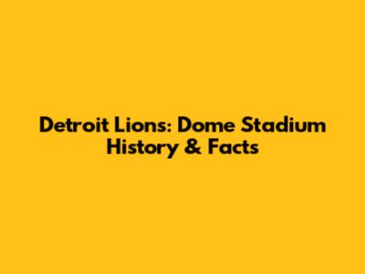 Detroit Lions: Dome Stadium History & Facts