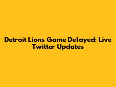 Detroit Lions Game Delayed: Live Twitter Updates
