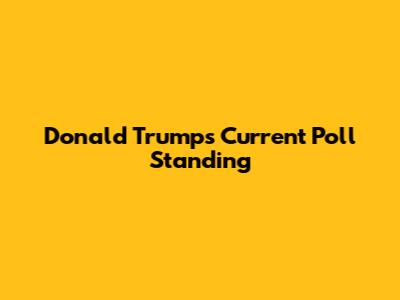 Donald Trump's Current Poll Standing