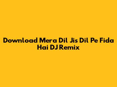 Download 'Mera Dil Jis Dil Pe Fida Hai' DJ Remix