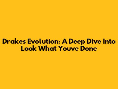Drake's Evolution: A Deep Dive Into 'Look What You've Done'