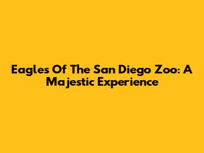 Eagles Of The San Diego Zoo: A Majestic Experience